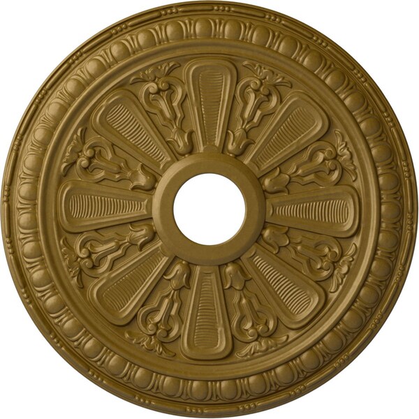 Ekena Millwork Bristol Ceiling Medallion (Fits Canopies up to 3 7/8"), Hnd-Painted Gold, 23 1/2"OD x 3 7/8"ID x 1"P CM23BIGLS - main